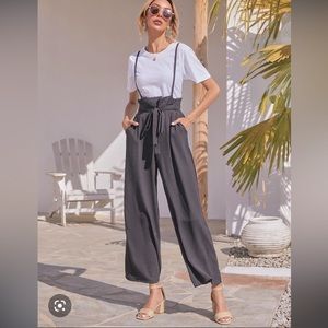 Black Pants with Suspenders